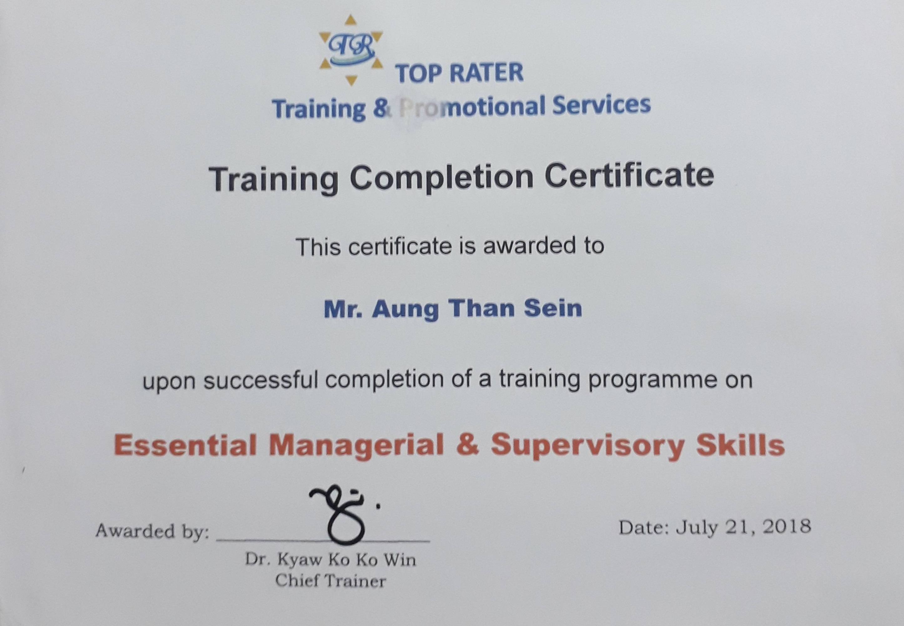Essential Managerial & Supervisory Skills Certification